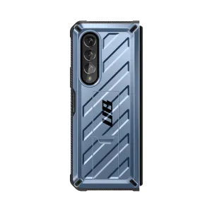 Rugged Outline Galaxy Z Fold3 Unicorn Beetle Kickstand Case with Screen Protector-Metallic Blue