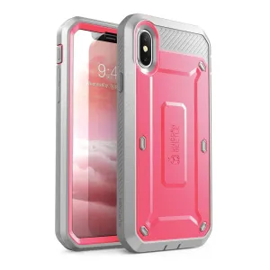 Shock Surface Layer Compact Edge iPhone X / XS Unicorn Beetle Pro Rugged Holster Case-Pink