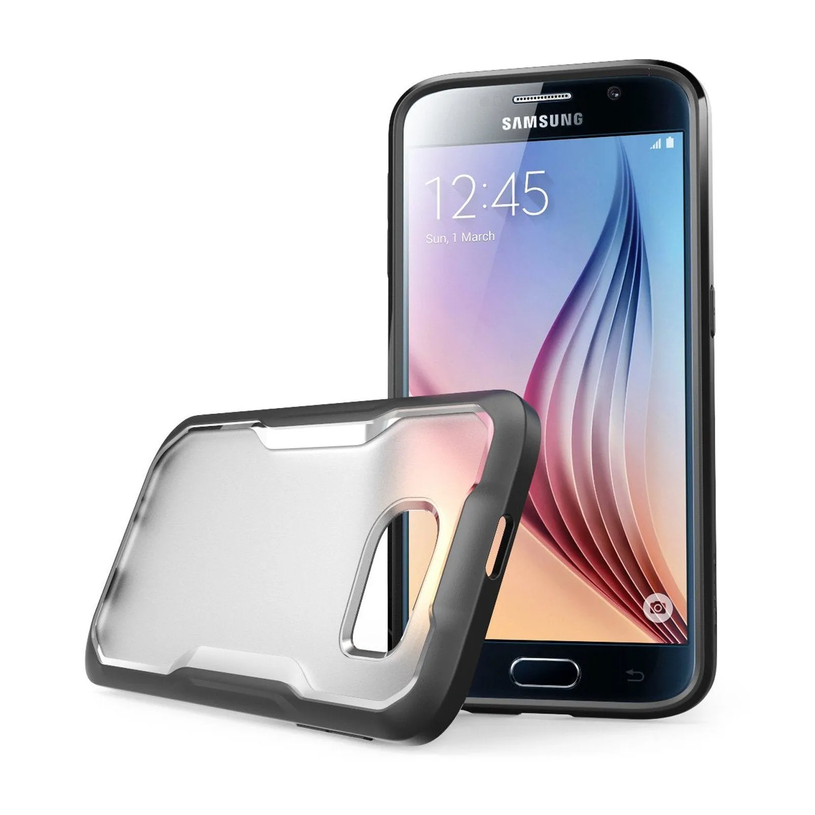 Stylish Color Galaxy S6 Unicorn Beetle Hybrid Protective Bumper Case-Frost