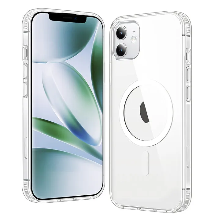 iPhone 12 Clear Case: Magnetic Charging Anti Yellowing Shockproof Magsafe Protective Touch Protective Corners