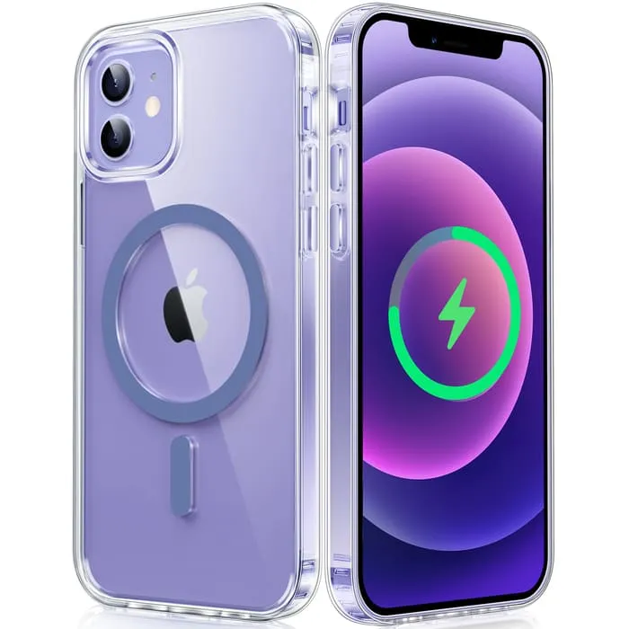 Compact Feel iPhone 12 Clear Case: Magnetic Charging Anti Yellowing Shockproof Magsafe