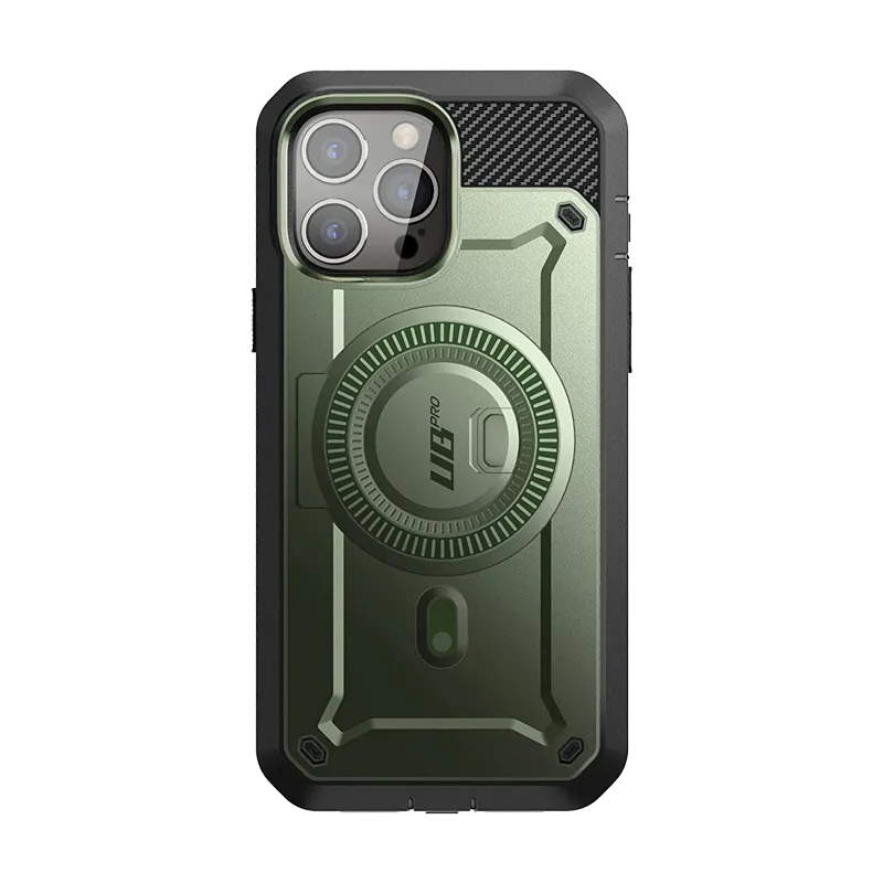 Luxury Edge Texture Slim Edge iPhone 13 Pro Max 6.7 inch Unicorn Beetle PRO MAG Rugged MagSafe Case-Dark Green