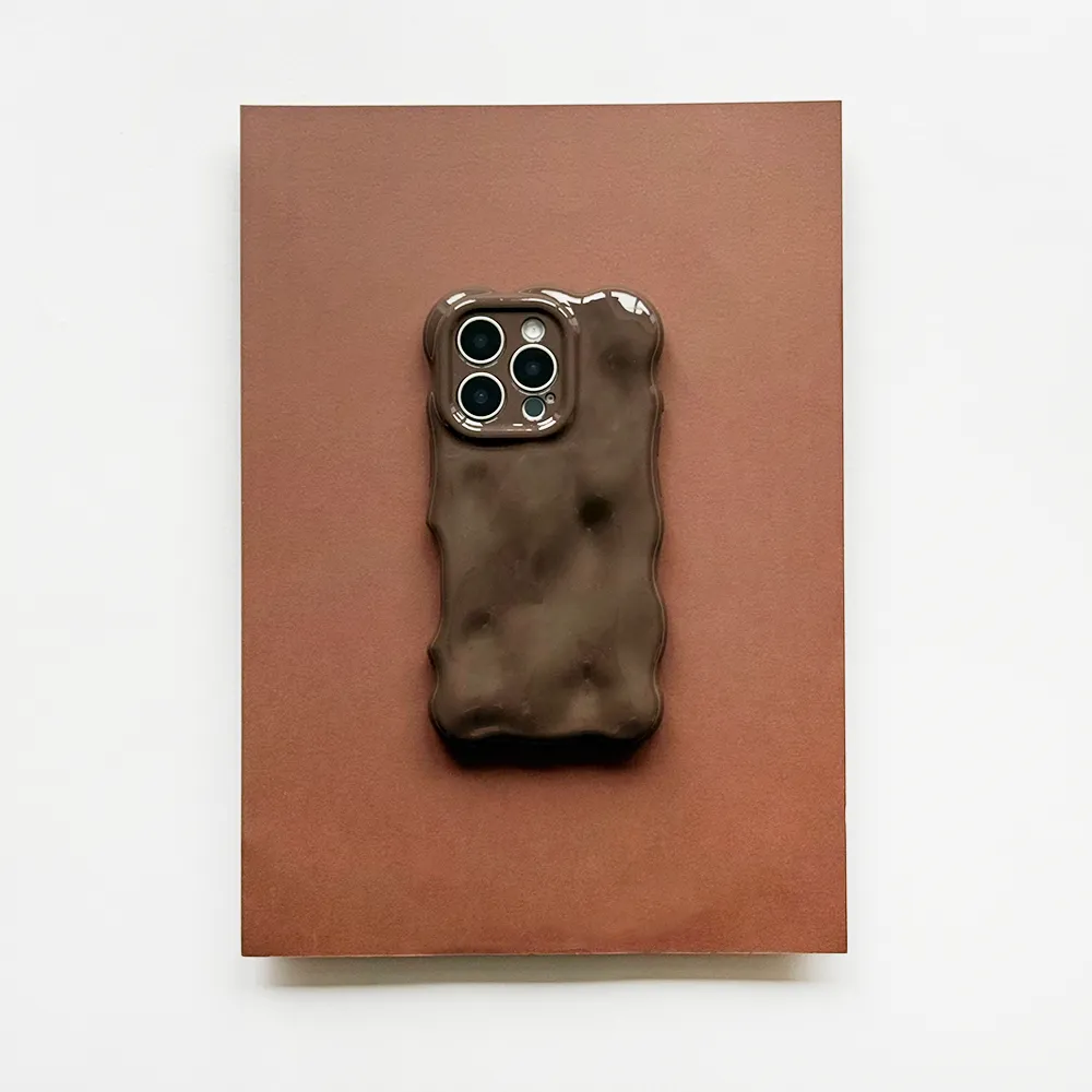 3D Bubble Phone Case - Chocolate Hybrid Edge Dual Layer