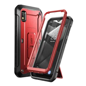 Galaxy A10e Unicorn Beetle Pro Rugged Holster Case-Metallic Red Lightweight Grip Custom Fit