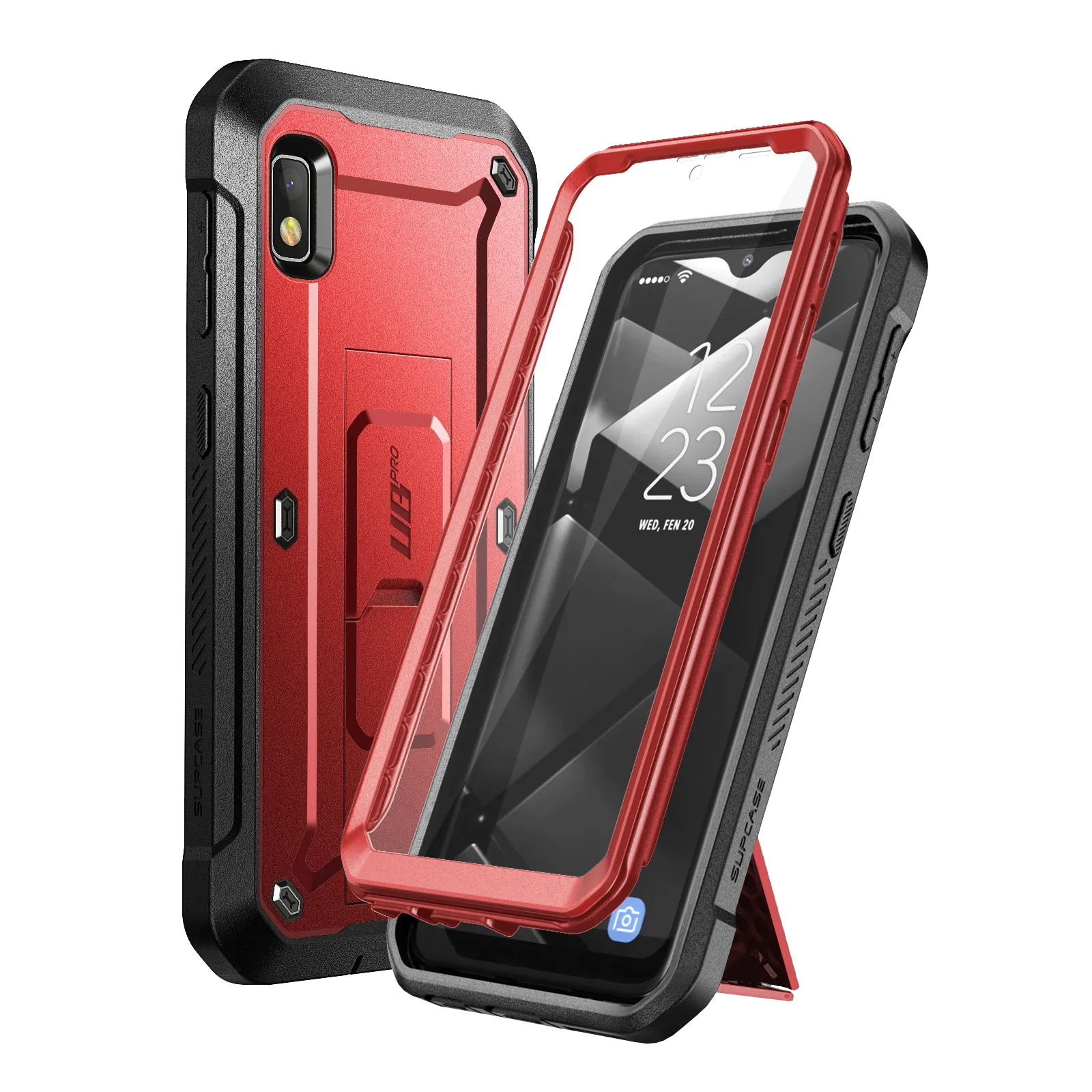 Galaxy A10e Unicorn Beetle Pro Rugged Holster Case-Metallic Red Lightweight Grip Custom Fit
