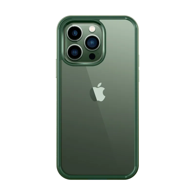 iPhone 13 Pro Max 6.7 inch Unicorn Beetle Edge Clear Bumper Case-Dark Green Light Design