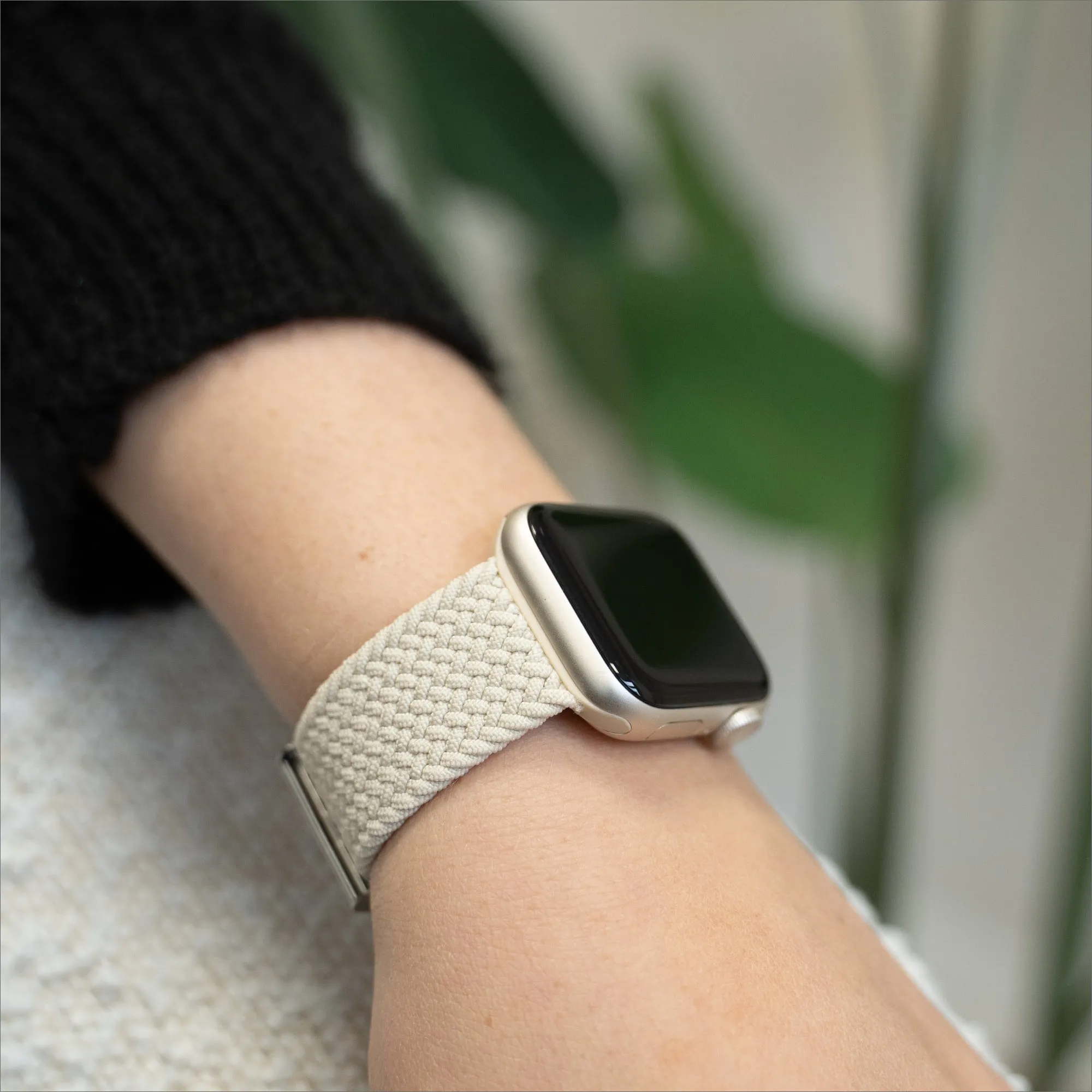 Comfort Functional Look Apple Watch Braided Strap (Starlight)