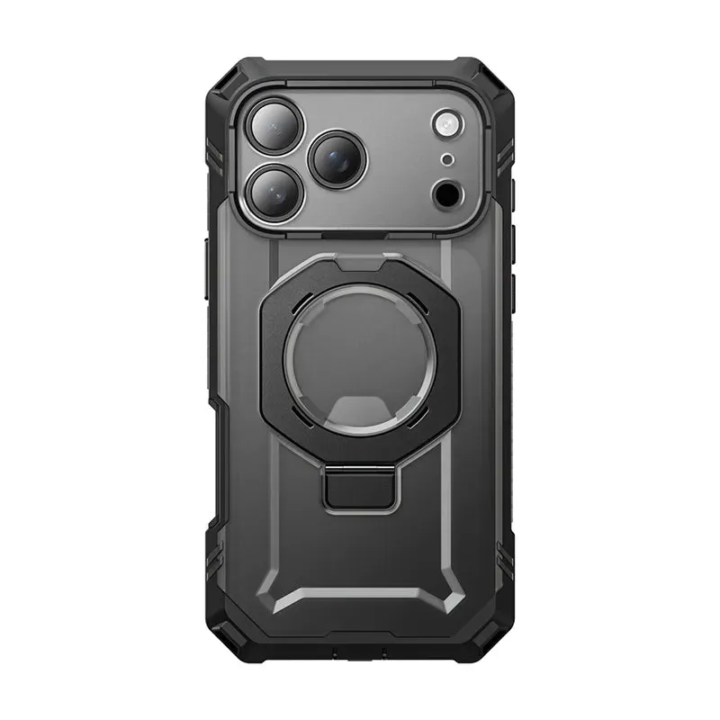 UB GRIP PRO Series iPhone 17 Pro MagSafe Phone Case with HD Tempered Glass - Black Office use Slim Profiled