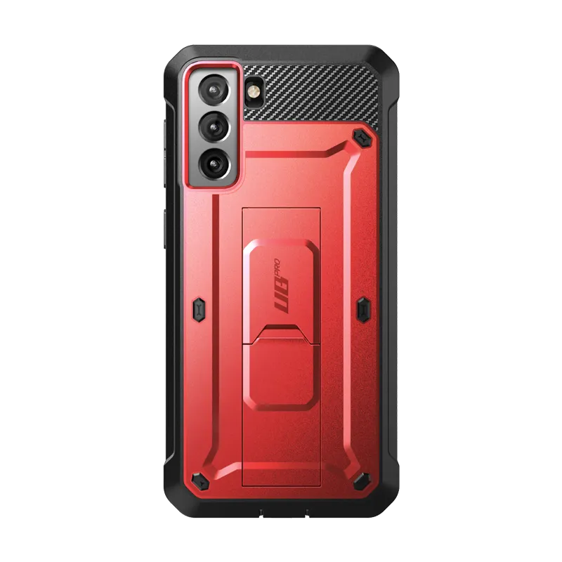 Ergonomic Shape Galaxy S21 Plus Unicorn Beetle Pro Rugged Case-Metallic Red