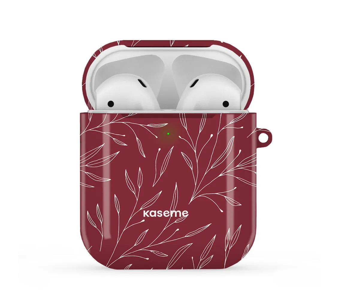 Trendy Portable Organizer Hibiscus Red AirPods Case