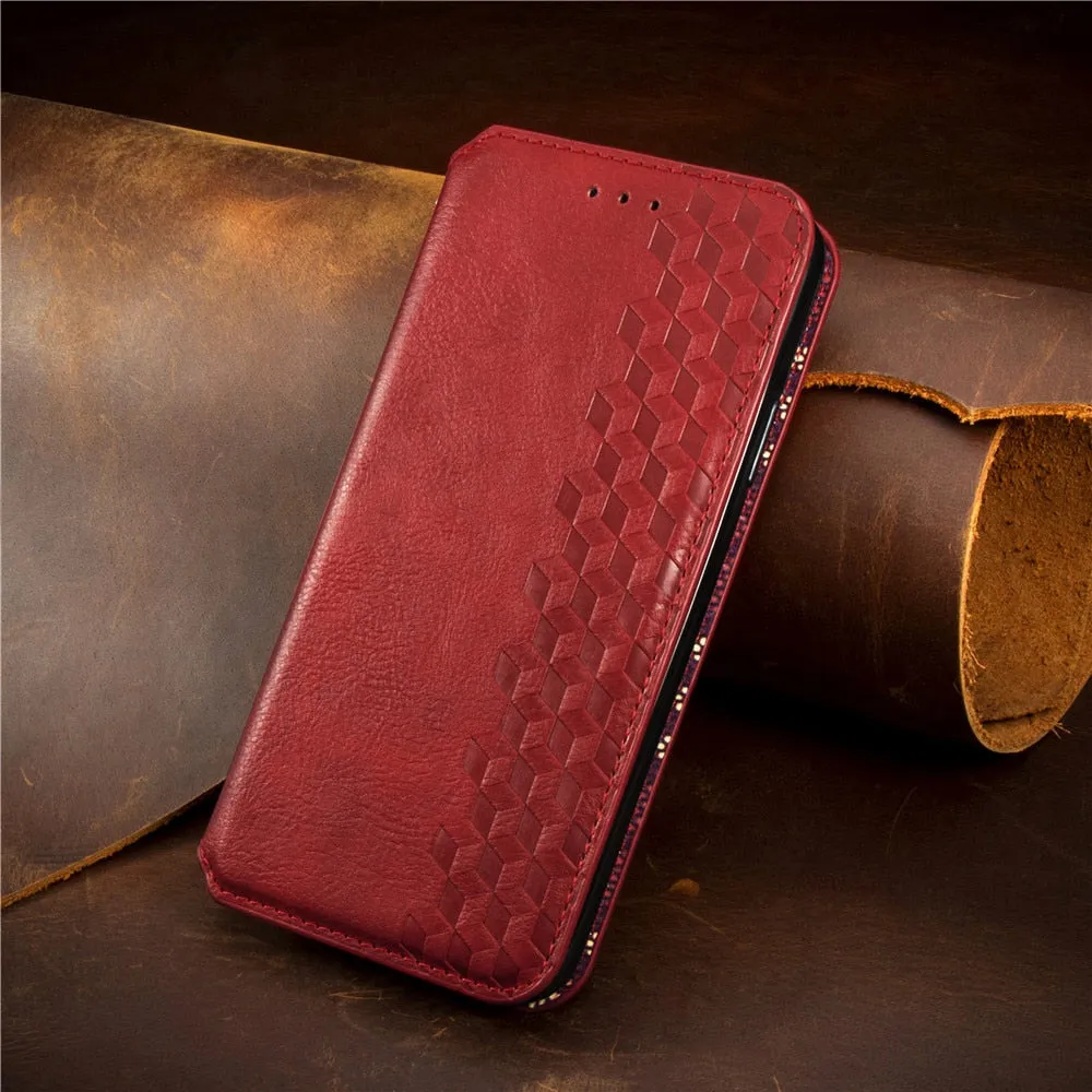 Luxury Leather Flip/Wallet Style Case For iPhone Scratch Block
