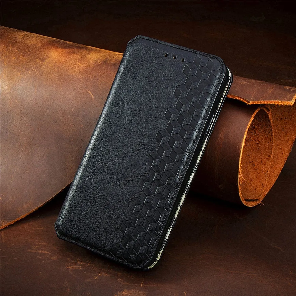 Minimal Touch Shockproof Corners Luxury Leather Flip/Wallet Style Case For iPhone