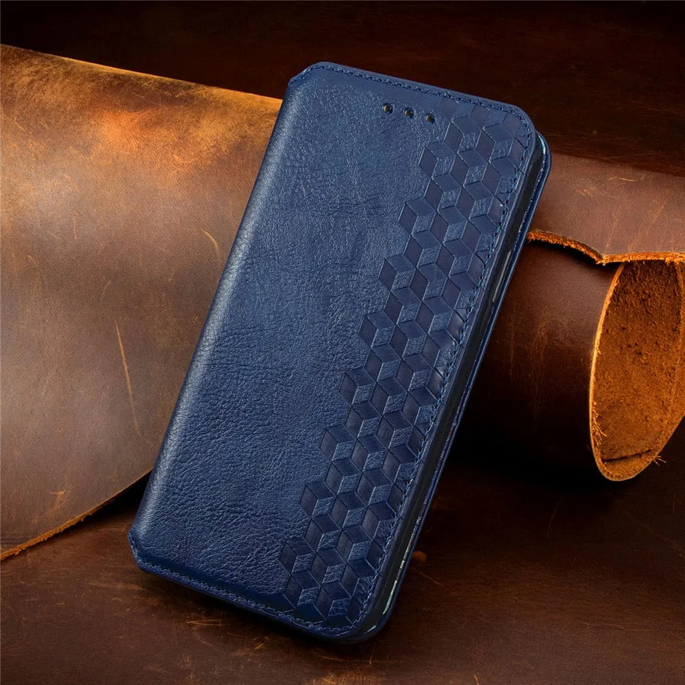 Gloss Finish Texture Luxury Leather Flip/Wallet Style Case For iPhone