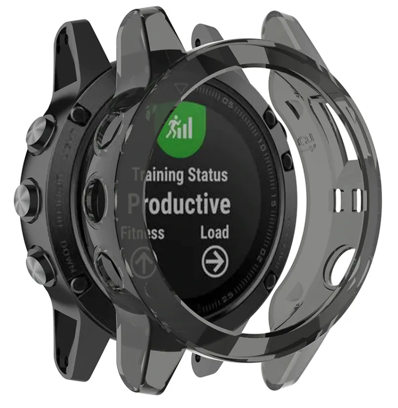 Garmin Fenix 5 (Plus) TPU Case (Black) Impact Armor Shield