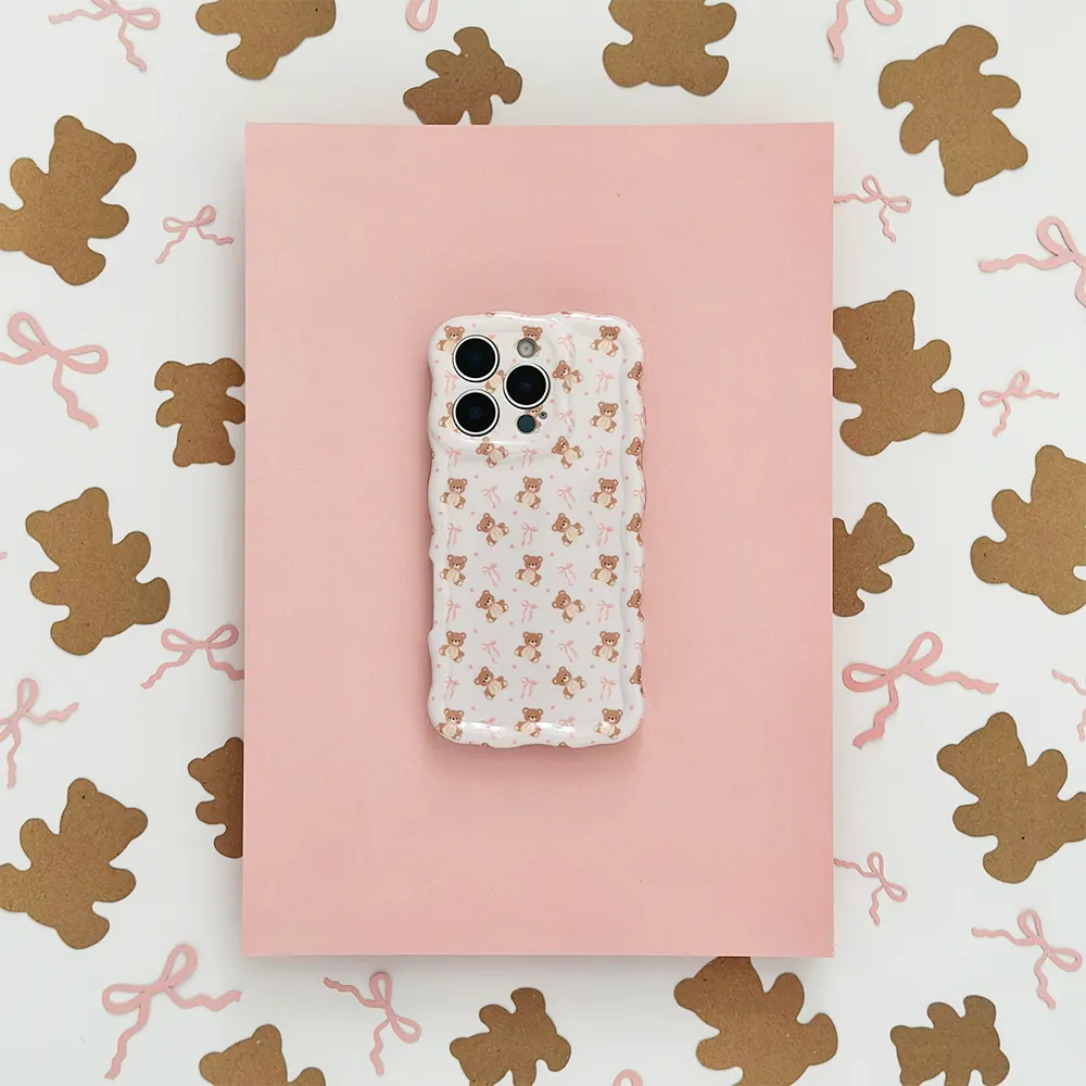 Hybrid Detail Smooth Pattern Finish Wavy Phone Case - Thea Teddy