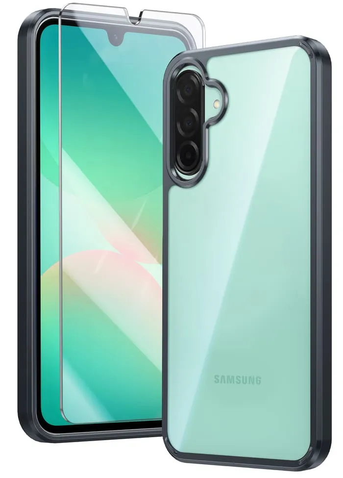 FNTCASE for Samsung Galaxy A26 6.7 inch Clear Case: Wireless Charging Anti Yellowing Shockproof Phone Case Tough Grip Urban Design