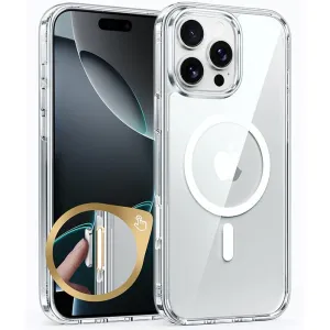 Protective Corners FNTCASE for iPhone 16 Pro Max Case: Support Camera Control Capture Magnetic Military Grade Drop Protection Anti Yellowing Cell Phone Cover - Rugged Shockproof Transparent Cases(Camera Control)