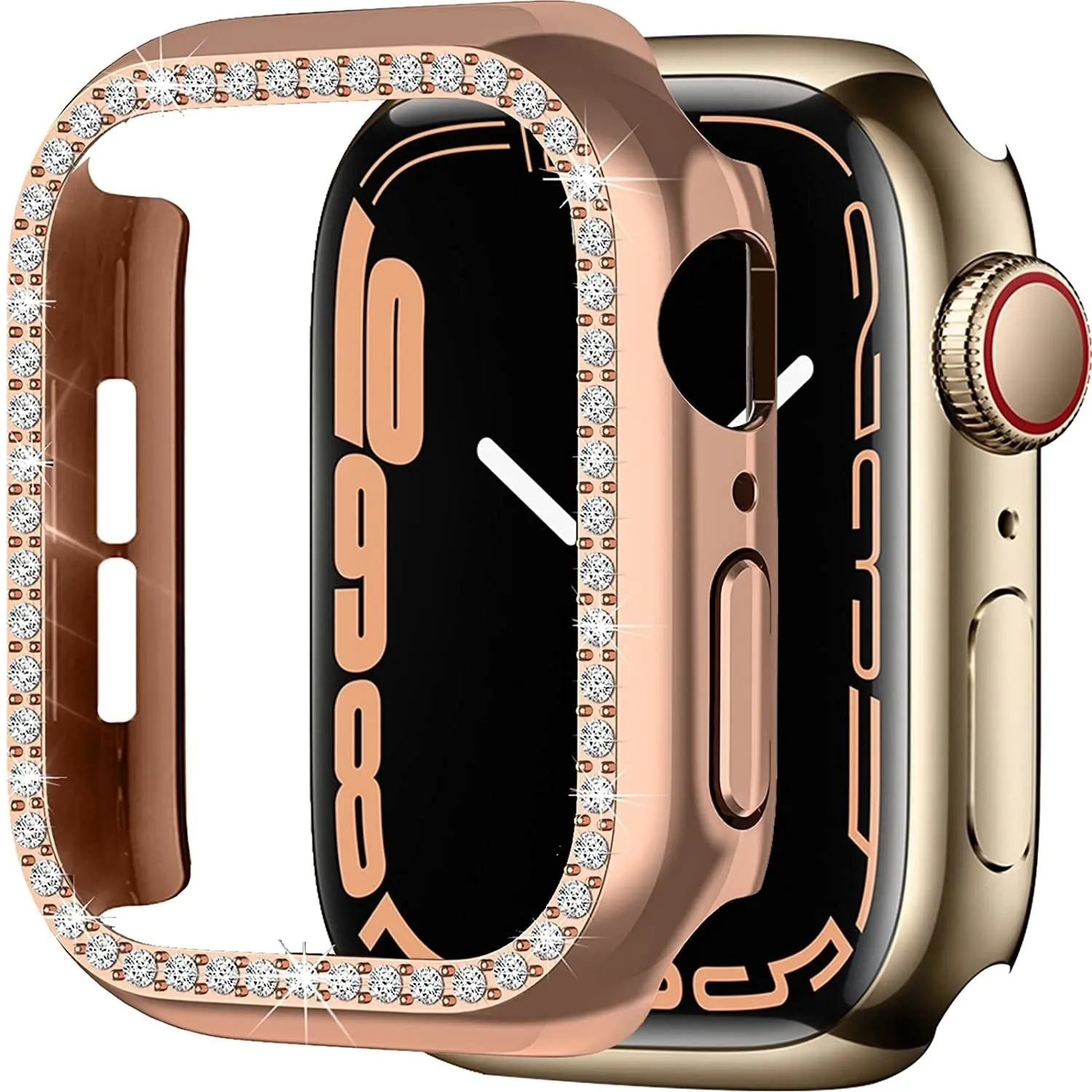 Ultra Protection Apple Watch 7 Diamond PC Hard Case 41mm (Rose Gold)