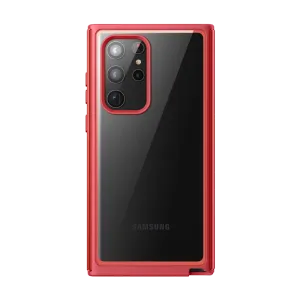 Galaxy S22 Ultra Unicorn Beetle EDGE XT Bumper Case-Metallic Red Compact Shell Fashionable Texture