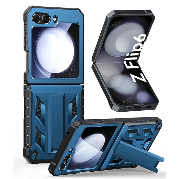 Outdoor Protection FNTCASE For Samsung Galaxy Z Flip 6 Full Body Drop Protective Hard Phone Cover Rugged Shockproof Case with Built-in Kickstand