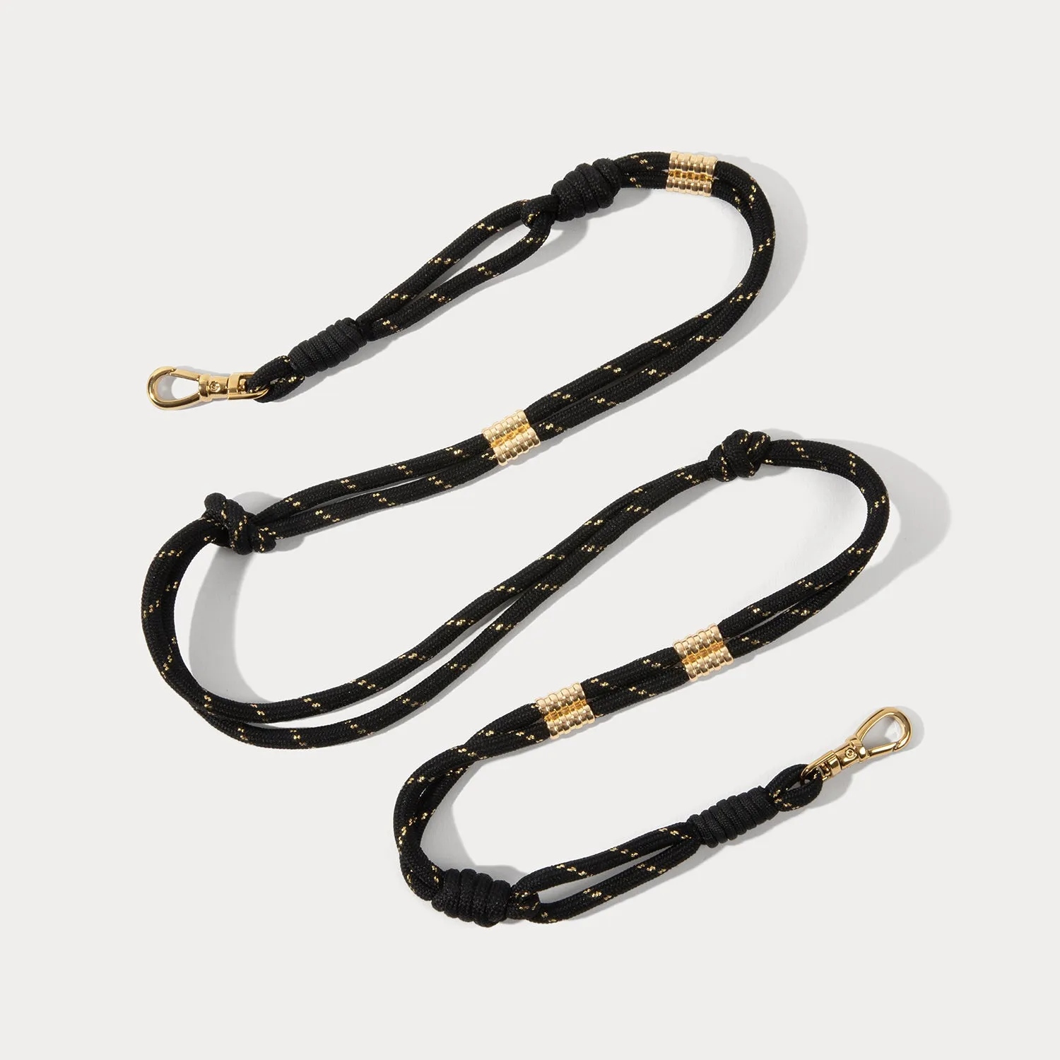 Layla Rope Strap - Black/Gold Soft Lanyard