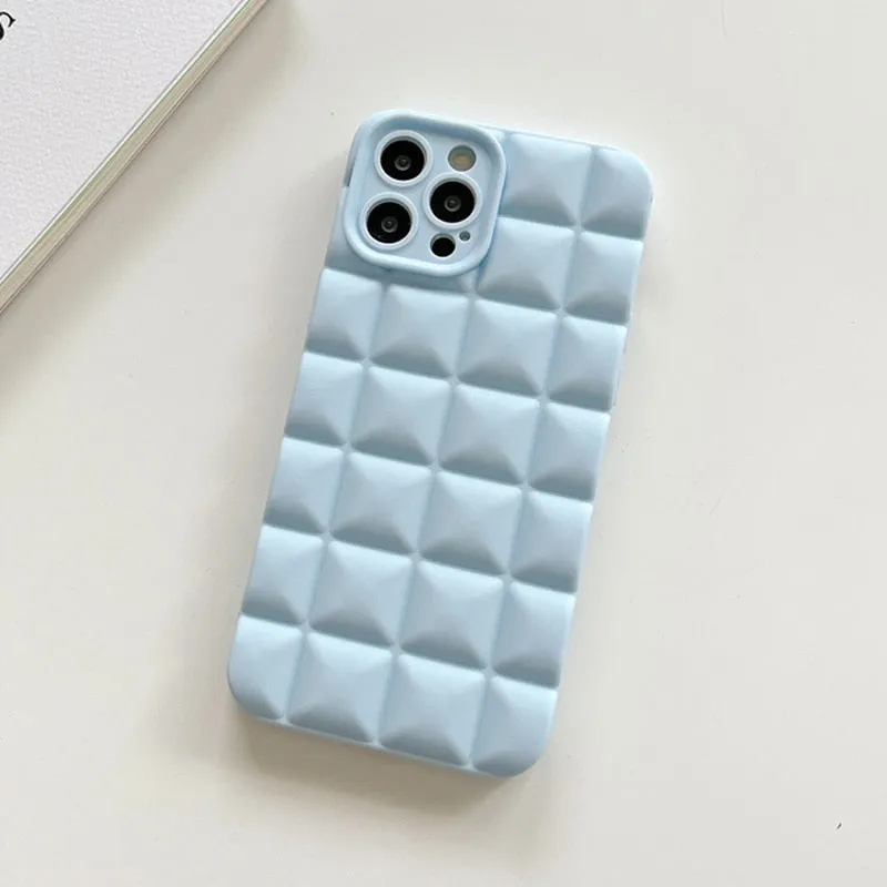 Shock Resistant 3D Grid Silicone Shockproof Phone Case for iPhone