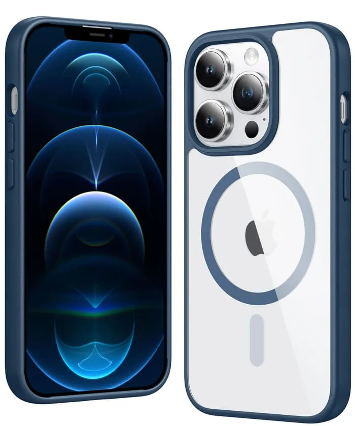 FNTCASE for iPhone 12 Pro Max Case: Clear Anti Yellowing Magnetic Military Grade Drop Protection Cell Phone Cover - Rugged Shockproof Protective Bumper Transparent Portable Fit Smart Accessory