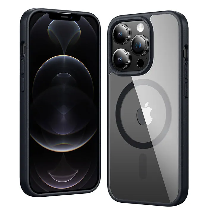 FNTCASE for iPhone 12 Pro Max Case: Clear Anti Yellowing Magnetic Military Grade Drop Protection Cell Phone Cover - Rugged Shockproof Protective Bumper Transparent Stylish grip Universal Fit