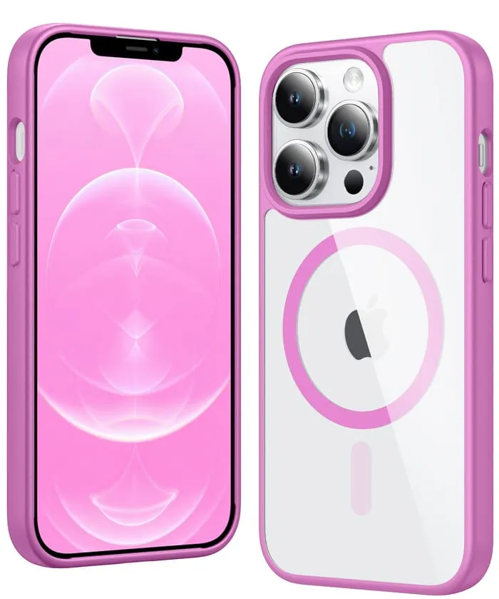 FNTCASE for iPhone 12 Pro Max Case: Clear Anti Yellowing Magnetic Military Grade Drop Protection Cell Phone Cover - Rugged Shockproof Protective Bumper Transparent Soft touch finish