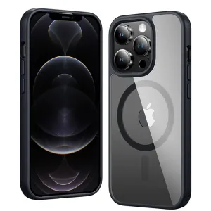 FNTCASE for iPhone 12 Pro Max Case: Clear Anti Yellowing Magnetic Military Grade Drop Protection Cell Phone Cover - Rugged Shockproof Protective Bumper Transparent Stylish grip Universal Fit