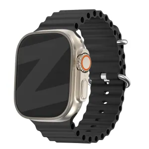 Active Comfort Style Everyday Strength Bandz Apple Watch Ocean Strap (Black)