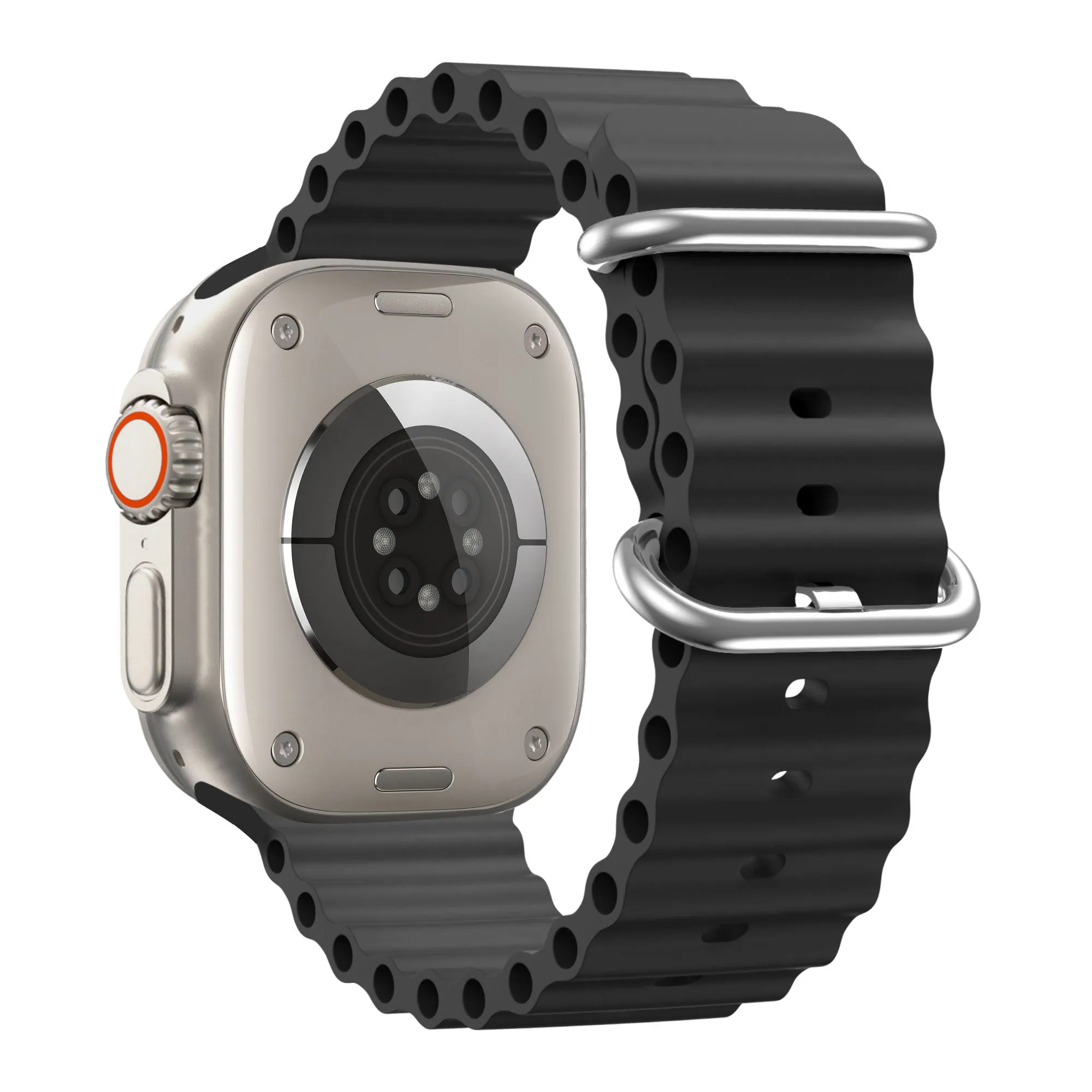 Bandz Apple Watch Ocean Strap (Black) Trendy Fitness Look Rugged Texture