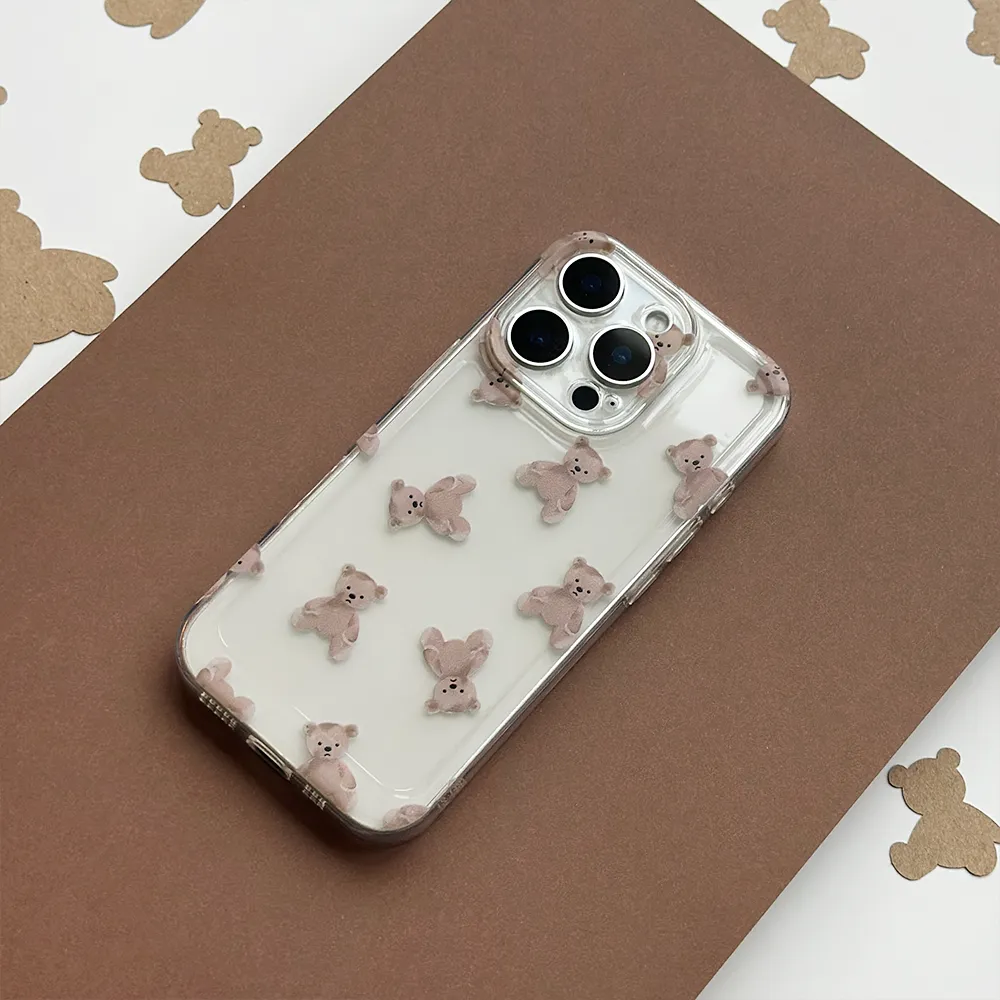 Minimal Feel Clear Phone Case - Teddy