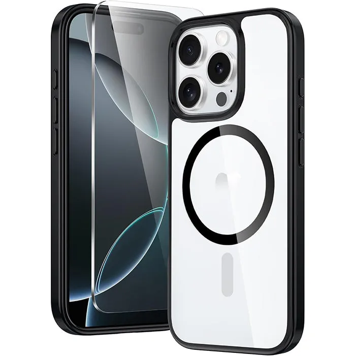 FNTCASE for iPhone 16 Pro 6.3 inch Case: Magnetic Charging Anti Yellowing Shockproof Magsafe Support Phone Case slim fit Flexible Shell