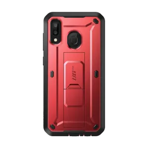 Wear resistant Matte Look Design Galaxy A20 / A30 Unicorn Beetle Pro Rugged Holster Case-Metallic Red