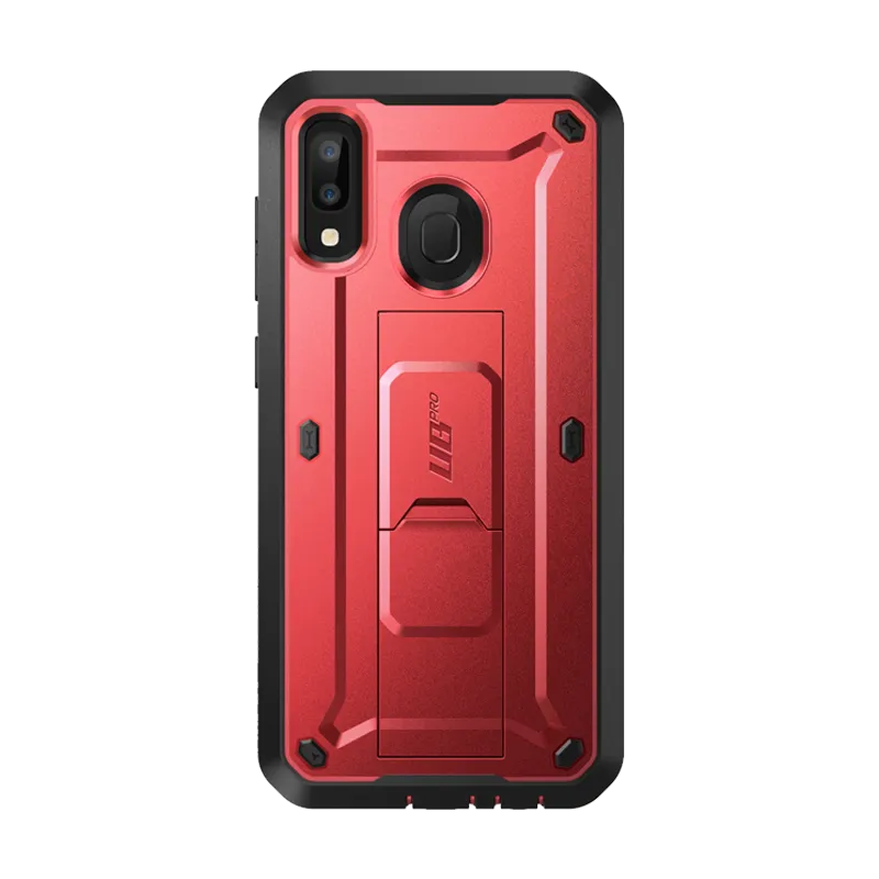 Wear resistant Matte Look Design Galaxy A20 / A30 Unicorn Beetle Pro Rugged Holster Case-Metallic Red
