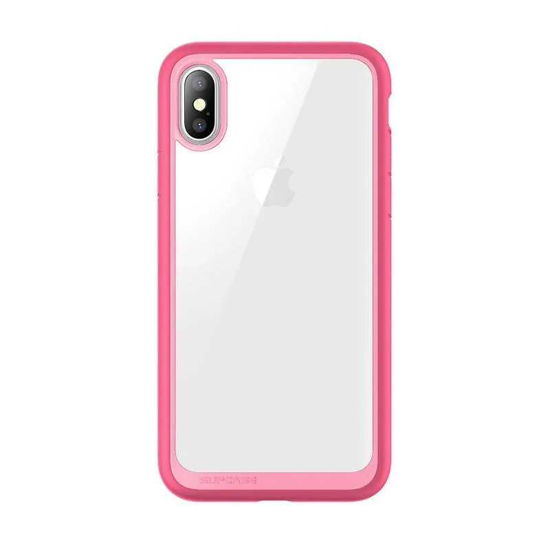 iPhone XS Max Unicorn Beetle Style Slim Clear Case-Pink Flexible Design Raised Bezels