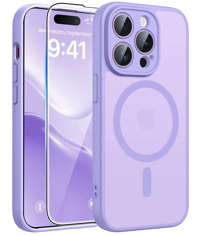 Gift Choice Modern Build FNTCASE for iPhone 14 Pro Case: Strong Magnetic Translucent Matte Slim Shockproof Protective Drop Full Protection Phone Cover