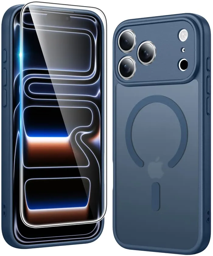 Durable Accessory Soft Frame FNTCASE for iPhone 17 Pro Case: Strong Magnetic Translucent Matte Slim Shockproof Protective Drop Full Protection Phone Cover