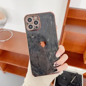 Marble Effect Love Heart  Case For iPhone Bold colors Elegant Texture