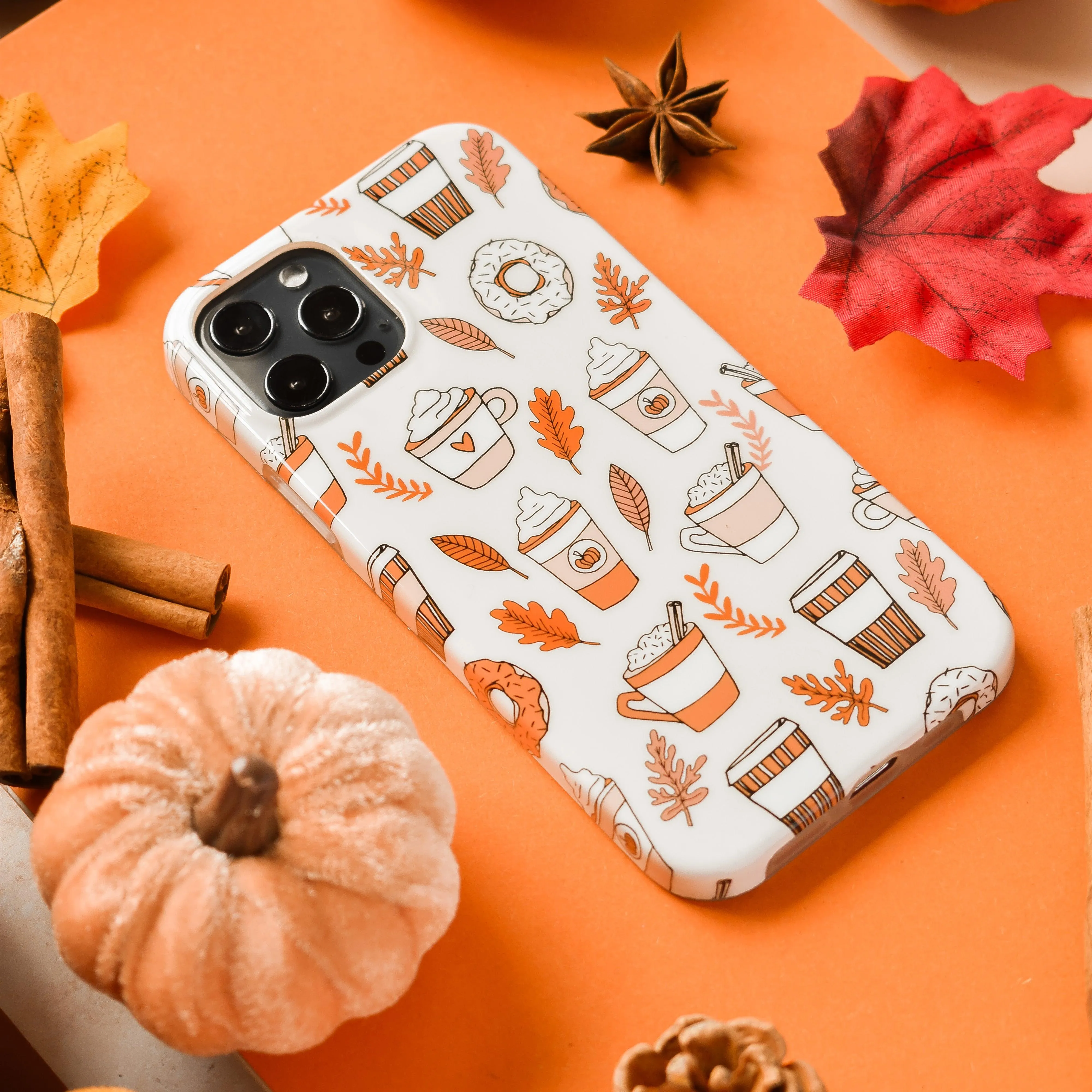 Autumn Spiced Latte Phone Case Recyclable Material Anti Shock