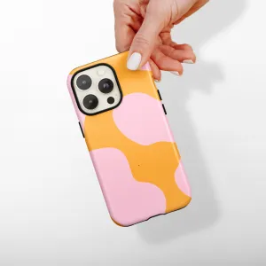 Stylish Texture Modern Minimalism Tough Phone Case - Abstract Pink & Orange