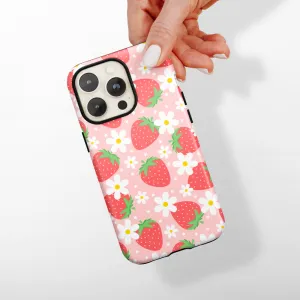 Modern Texture Build Tough Phone Case - Berry Cute Strawberry
