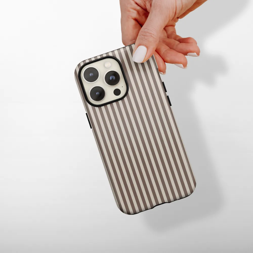 Tough Phone Case - Chestnut Stripes Soft Shape Protective Lining