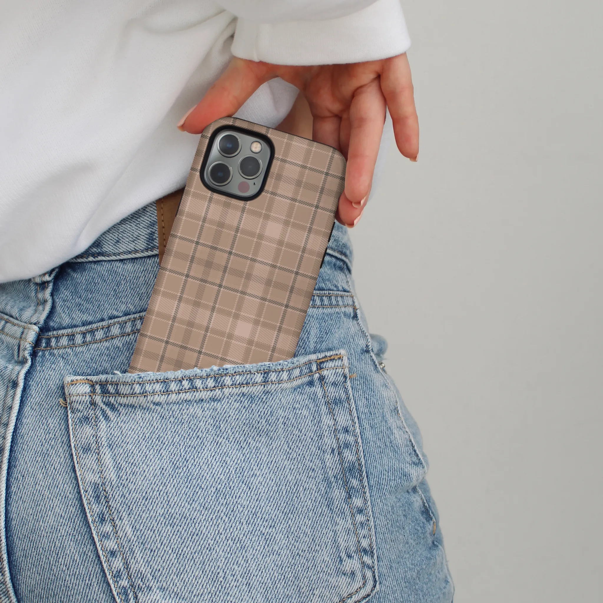 Tough Phone Case - Chic Plaid Protective Detailing Slim Fitment
