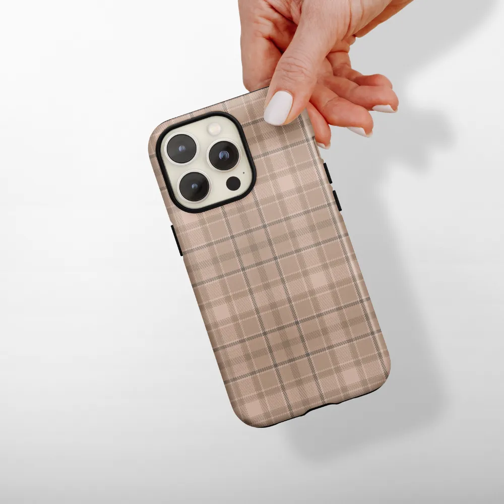 Stylish Surface Design Hybrid Grip Tough Phone Case - Chic Plaid