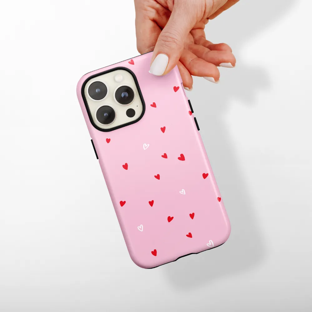 Tough Phone Case - Cute Hearts Stylish Detail