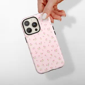 Tough Phone Case - Ditsy Floral Pink Polished Edge