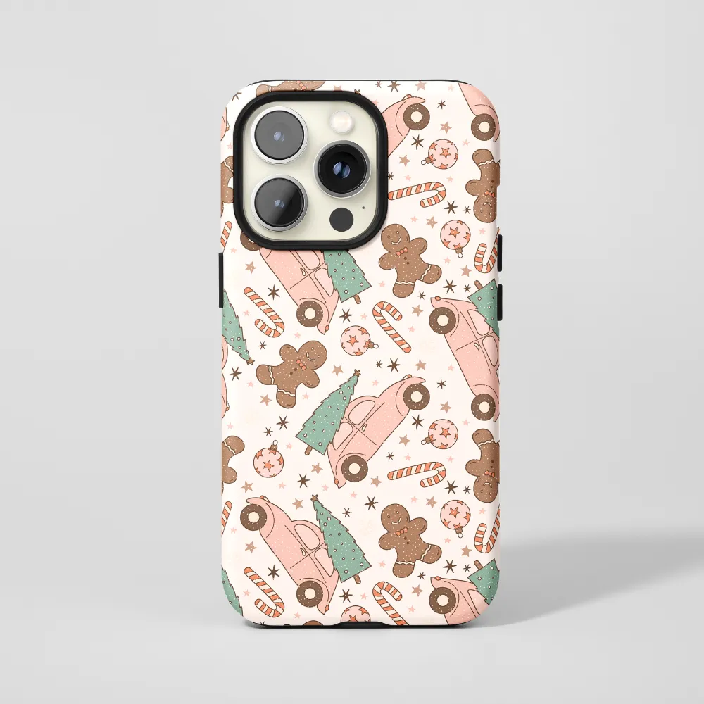 Protective Detailing Edge Light Finish Tough Phone Case - Driving Home For Christmas