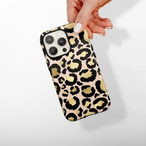 Creative Pattern Minimal Texture Tough Phone Case - Gold Leopard